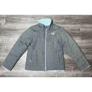 The North Face Reversible Insulated Jacket Youth M 10/12 Gray & Mint Green